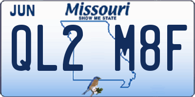 MO license plate QL2M8F