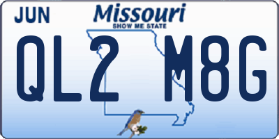 MO license plate QL2M8G