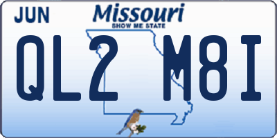 MO license plate QL2M8I