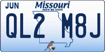 MO license plate QL2M8J