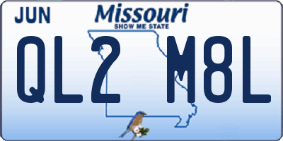 MO license plate QL2M8L