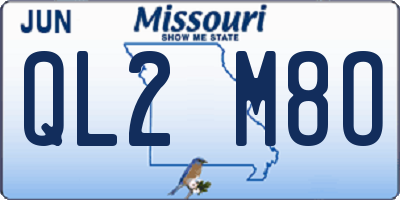 MO license plate QL2M8O