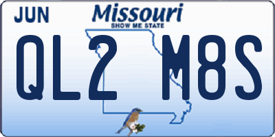MO license plate QL2M8S