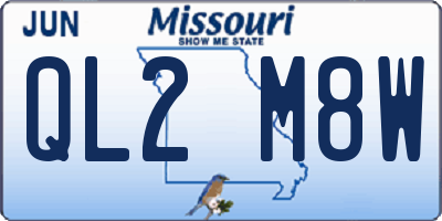 MO license plate QL2M8W