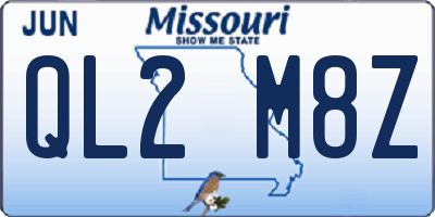 MO license plate QL2M8Z