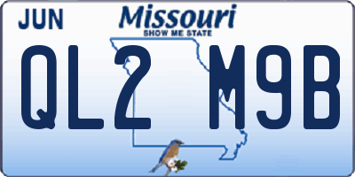 MO license plate QL2M9B