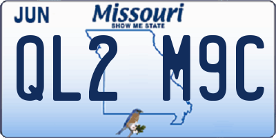 MO license plate QL2M9C