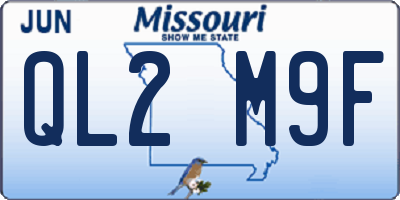 MO license plate QL2M9F