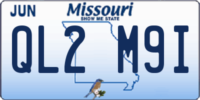MO license plate QL2M9I