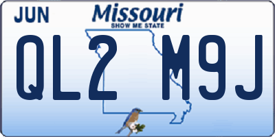 MO license plate QL2M9J