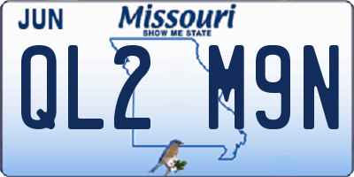 MO license plate QL2M9N