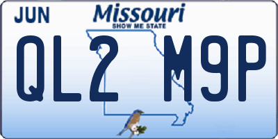 MO license plate QL2M9P
