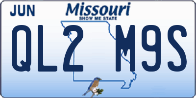 MO license plate QL2M9S