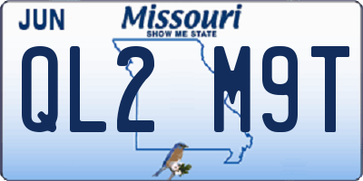 MO license plate QL2M9T