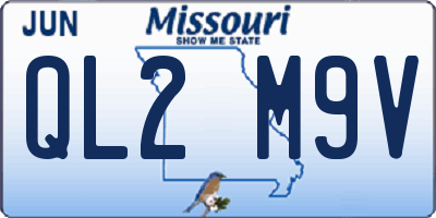 MO license plate QL2M9V