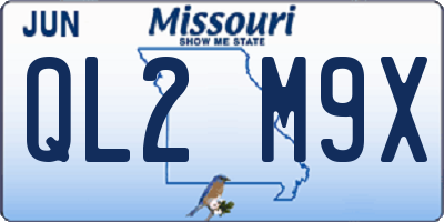 MO license plate QL2M9X