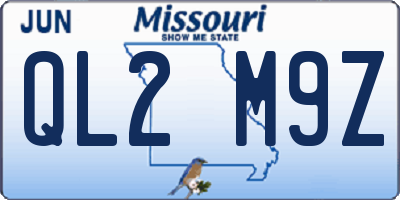 MO license plate QL2M9Z