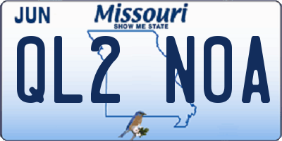 MO license plate QL2N0A