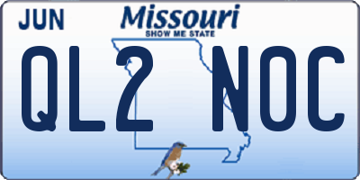 MO license plate QL2N0C