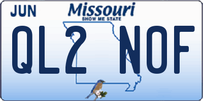 MO license plate QL2N0F