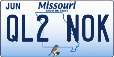 MO license plate QL2N0K