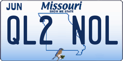 MO license plate QL2N0L