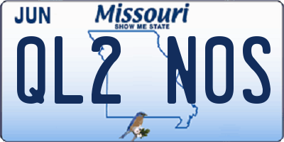 MO license plate QL2N0S