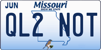 MO license plate QL2N0T