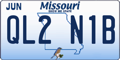 MO license plate QL2N1B