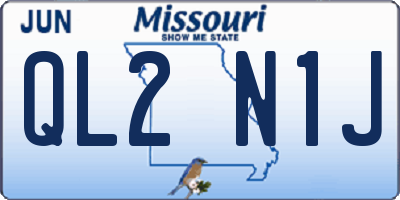 MO license plate QL2N1J