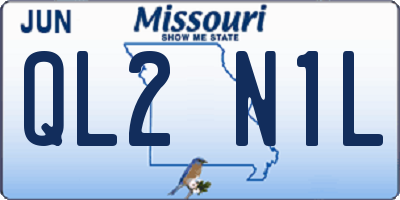 MO license plate QL2N1L