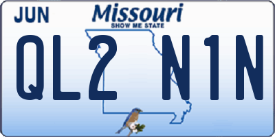 MO license plate QL2N1N