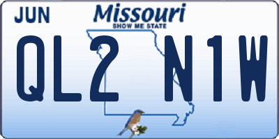 MO license plate QL2N1W
