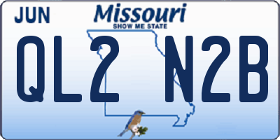 MO license plate QL2N2B