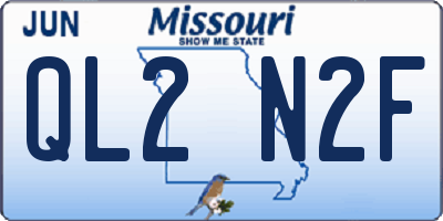 MO license plate QL2N2F