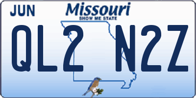 MO license plate QL2N2Z