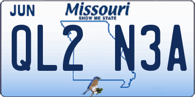 MO license plate QL2N3A