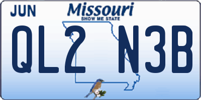 MO license plate QL2N3B