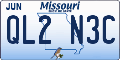 MO license plate QL2N3C