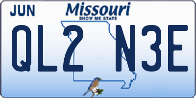MO license plate QL2N3E