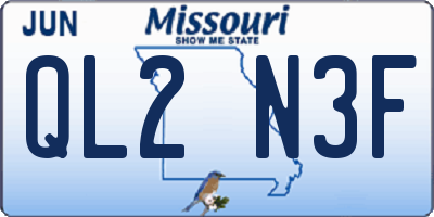 MO license plate QL2N3F