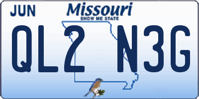 MO license plate QL2N3G