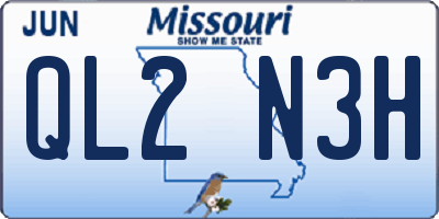 MO license plate QL2N3H