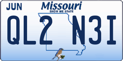 MO license plate QL2N3I