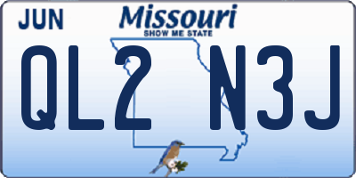 MO license plate QL2N3J