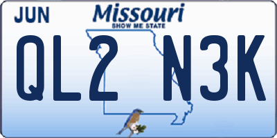 MO license plate QL2N3K