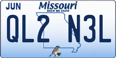 MO license plate QL2N3L
