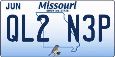 MO license plate QL2N3P