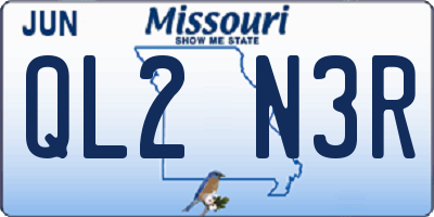 MO license plate QL2N3R