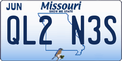 MO license plate QL2N3S